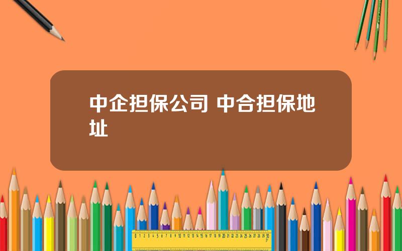 中企担保公司 中合担保地址